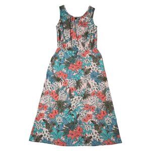 Talbots Dress Maxi Floral Sleeveless Tropical Beach Vacation Party Petite Medium
